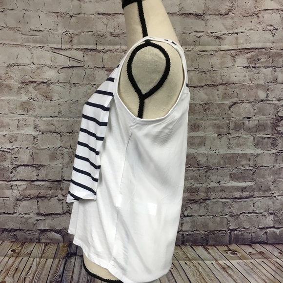 Zara Navy White Stripe Sleeveless Tank Top - Picture 4 of 8